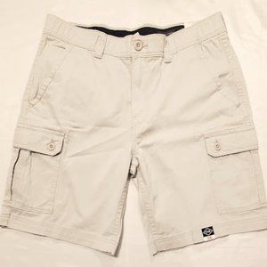 Mens Khaki Cargo Shorts Comfort Stretch with side pockets